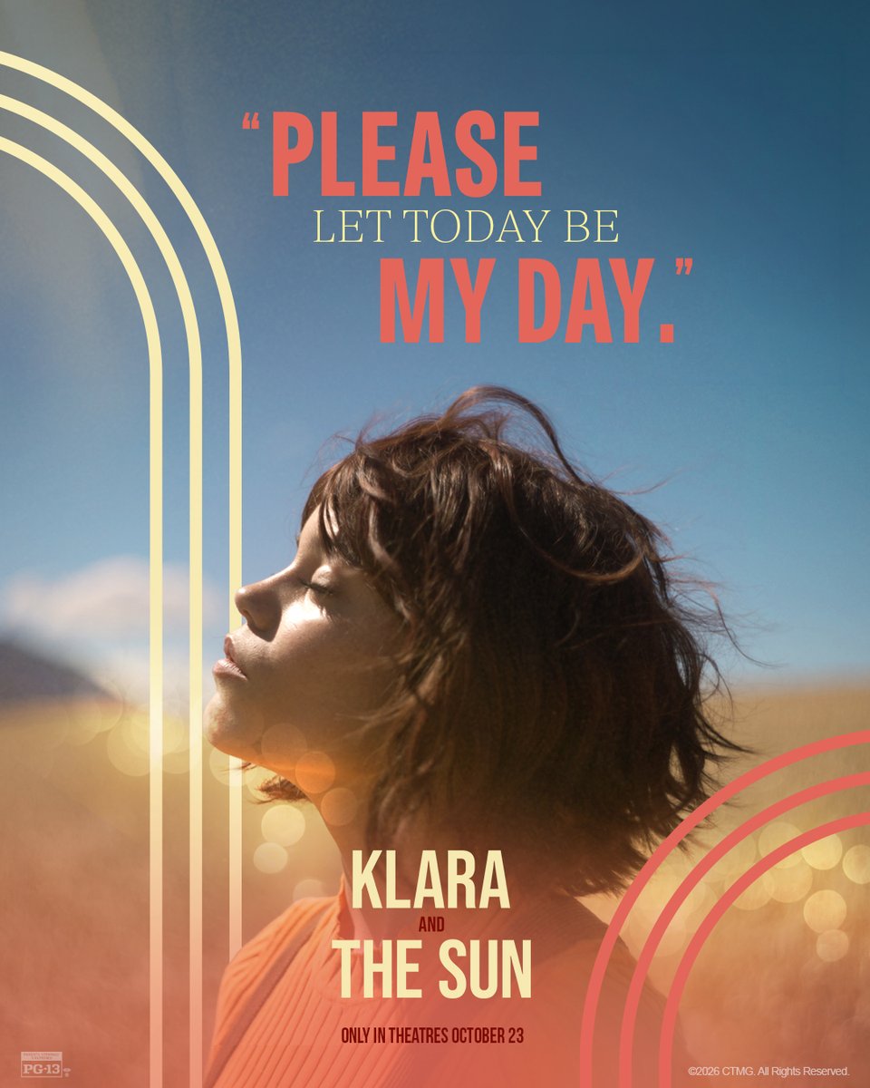 Klara_Movie's tweet photo. Bright days are ahead. ☀️

Jenna Ortega stars as Klara in Director Taika Waititi’s adaptation of Kazuo Ishiguro’s #KlaraAndTheSun – coming exclusively to theatres October 23. Get tickets. https://t.co/mh96Mi5IGb https://t.co/gvIv0Nz45Y