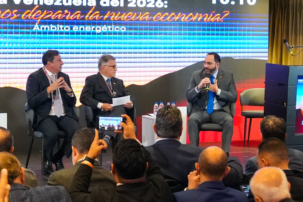 PDVSA's tweet photo. En el marco de la 82.ª Asamblea Anual de Fedecámaras, el presidente de PDVSA, Héctor Obregón, destacó la transformación estructural que vive la industria petrolera nacional tras la implementación de nuevos modelos contractuales y alianzas estratégicas. https://t.co/uM5afIwmir