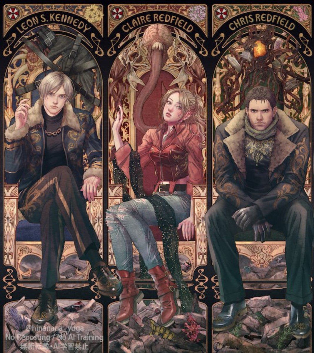 filesbiohazard's tweet photo. main protagonists of resident evil for the 30th anniversary artwork.
#ResidentEvil #REBHFUN https://t.co/BpeiI6EZc4