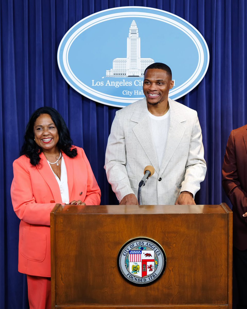 overtime's tweet photo. Russ was honored by the City of Los Angeles for his work supporting underserved communities.

October 9th is officially Russell Westbrook Why Not Day ❤️ https://t.co/aojDIjRZZX