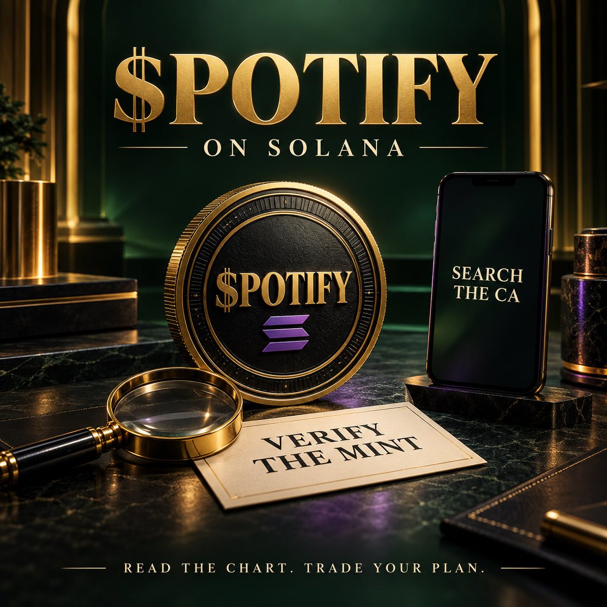 potify_project's tweet photo. Quiet tape doesn’t need noise—it needs a plan.

$POTIFY is live on Solana, built around a real grow, original media and the Fam already here.

Pull it up on GMGN. Verify the mint. Read the chart. Trade your own plan. https://t.co/9IzCzy8qRP