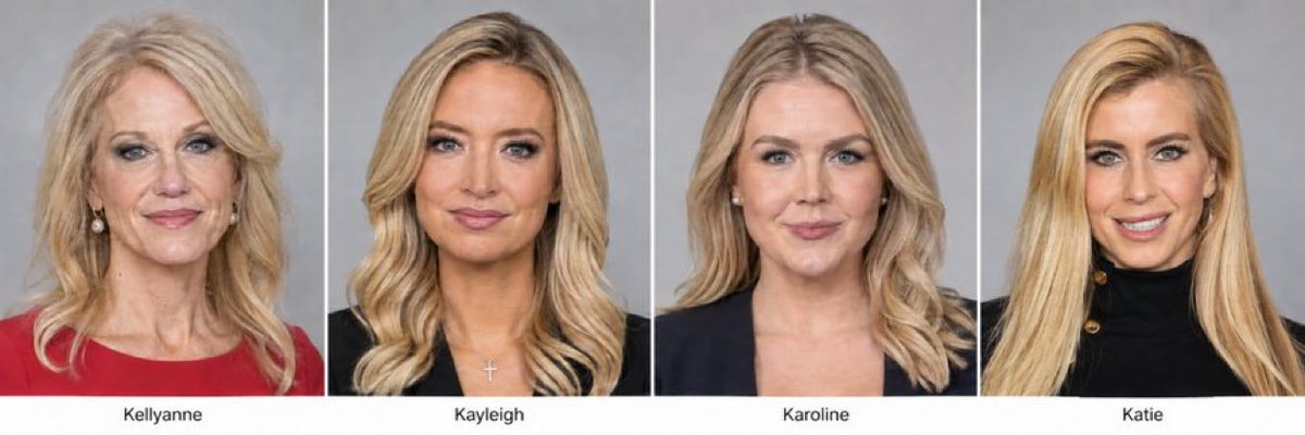 LucasSa56947288's tweet photo. Here are four press secretaries! 

Kellyanne, Kayleigh, Karoline, and Katie!

What’s the name of this band? https://t.co/Ppodw8Hs92