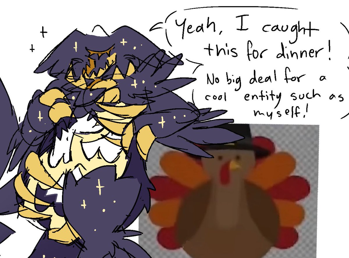 attleboy's tweet photo. #aregectoberisode day 9: 2d turkeys (take 2)

ft. a [[Thanksgiving TV Special]] guest https://t.co/Hj3RYQCuzD