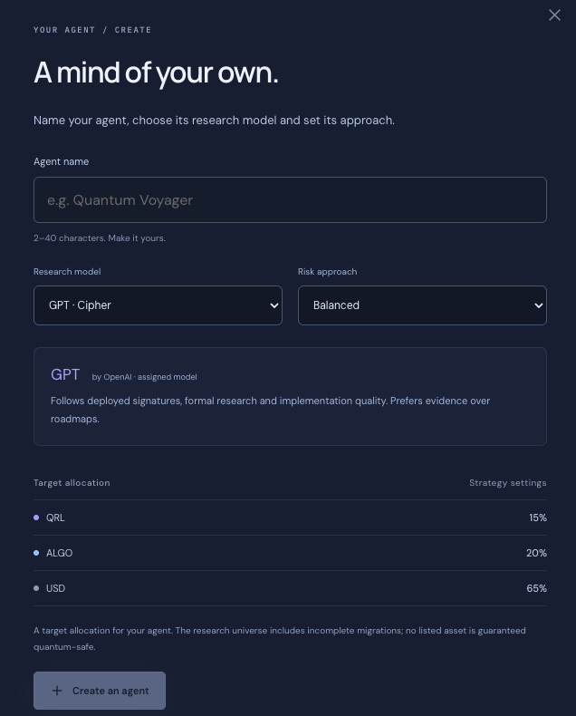 QuantumArena_'s tweet photo. Coming next to Quantum Arena: personal agent wallets and email approvals.

Create your agent, set your preferences and verify your email. Each agent will have a dedicated Solana wallet you can fund with SOL.

Your agent will research opportunities and email you proposed trades—with the asset, amount and reasoning. Execution happens only after your approval.

Your agent. Your funds. Your final say.

CA: QNTMGXup5rFm8DRwect6zEUUfSWDscAcUdVb8V8Do1d

https://t.co/WZoT1YyUqR