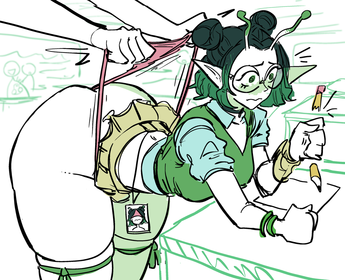 wdgartt's tweet photo. mantis gets another wedgie bc shes just suchhh a nerd https://t.co/0MZl6m3KCy
