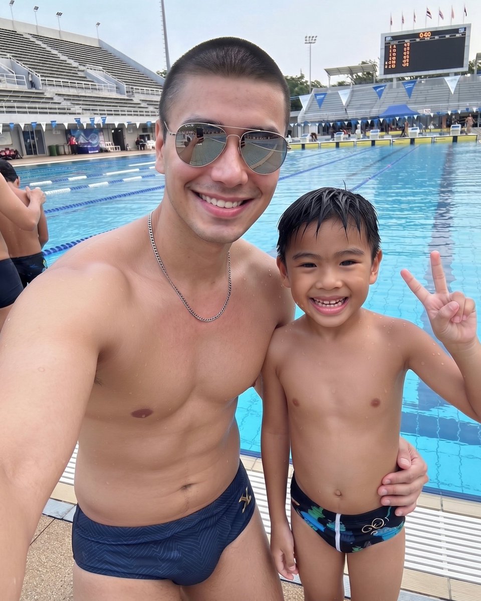 TulyawatB's tweet photo. พาตัวเล็ก มาแข่งว่ายน้ำ 😁💪🤽 https://t.co/DEoYMQ5mVY