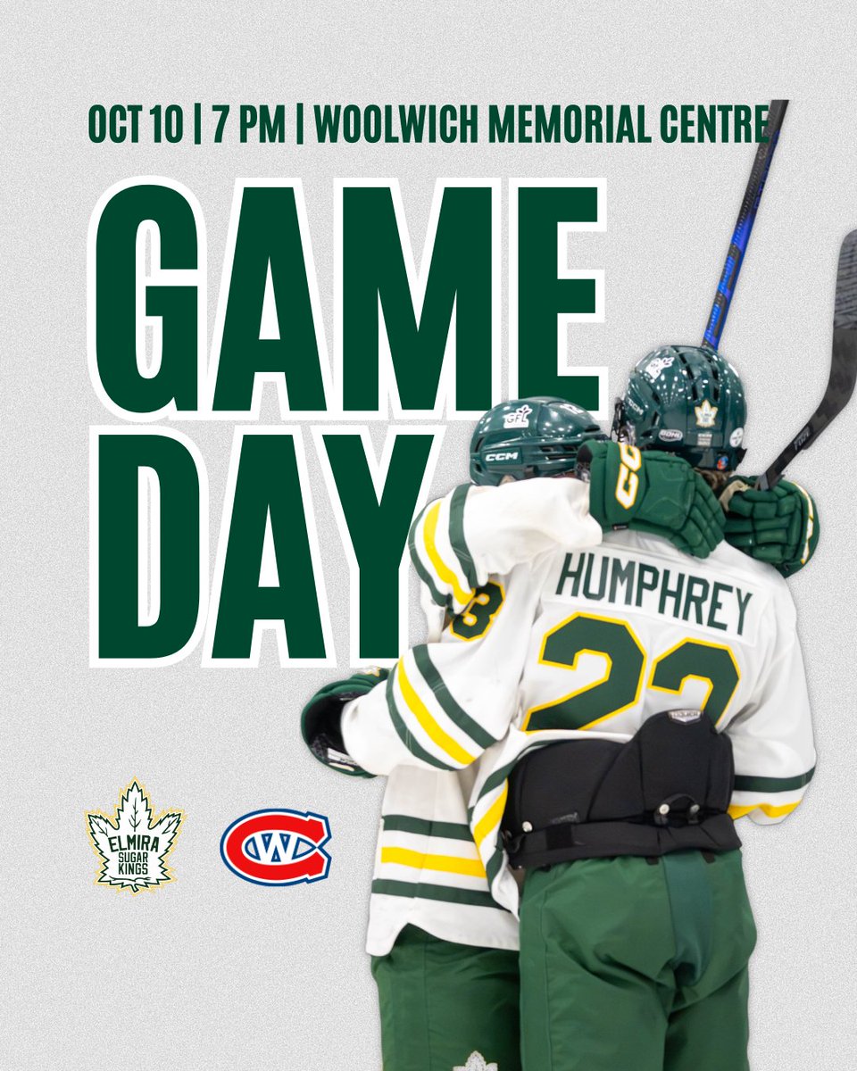 SugarKings's tweet photo. IT'S GAME DAY!! 🚨🚨

Tonight we face off against the @WJRCanadians at 7 PM at home!

Can't make the game? Watch on @FloHockey 

#elmirasugarkings #gohl #proudtobeaking https://t.co/syF5y2nBcV