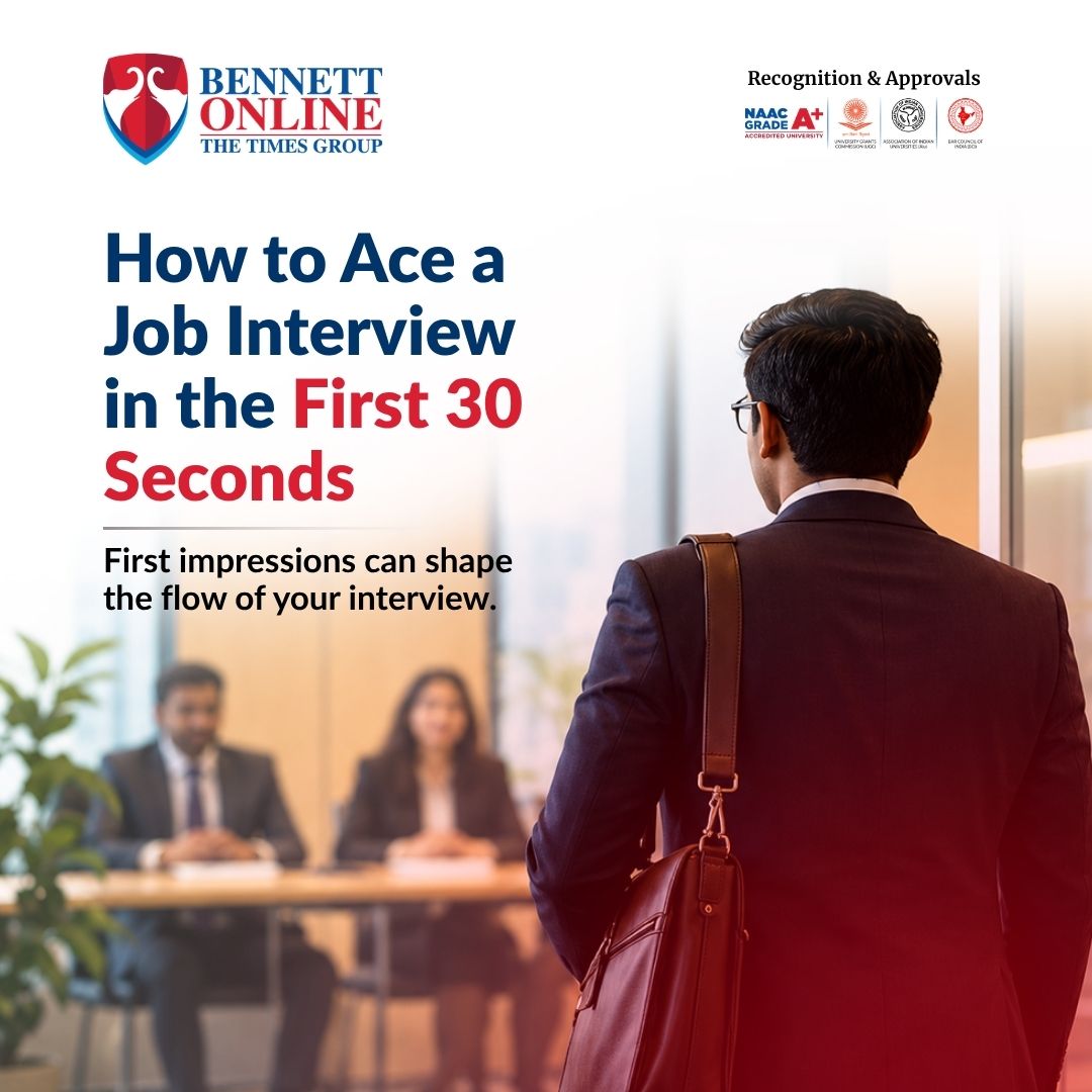 bennettcdoe's tweet photo. Your interview begins before your first answer.

The first 30 seconds can say a lot about your confidence, preparation and clarity.

Read on https://t.co/9MYpJg3F1U

#BennettOnline #InterviewSkills #CareerReadiness #JobInterview #CommunicationSkills #StudentSuccess https://t.co/bIaO8XUYem