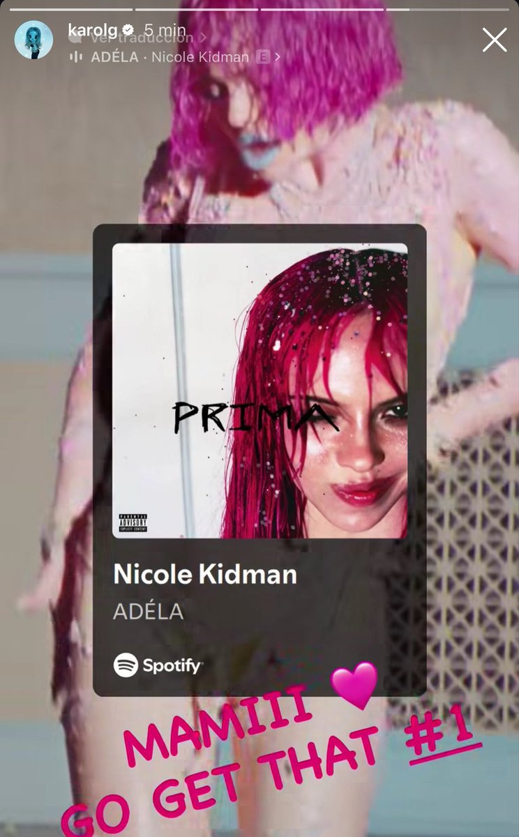 bchartsnet's tweet photo. 🌎 Mulheres apoiam mulheres: com “Nicole Kidman” em #2 e “Bby WOW” em #1 na parada Global do Spotify, Karol G escreve mensagem motivacional para ADÉLA: “mami, pegue esse #1!”. https://t.co/4ZgLtSBX2a