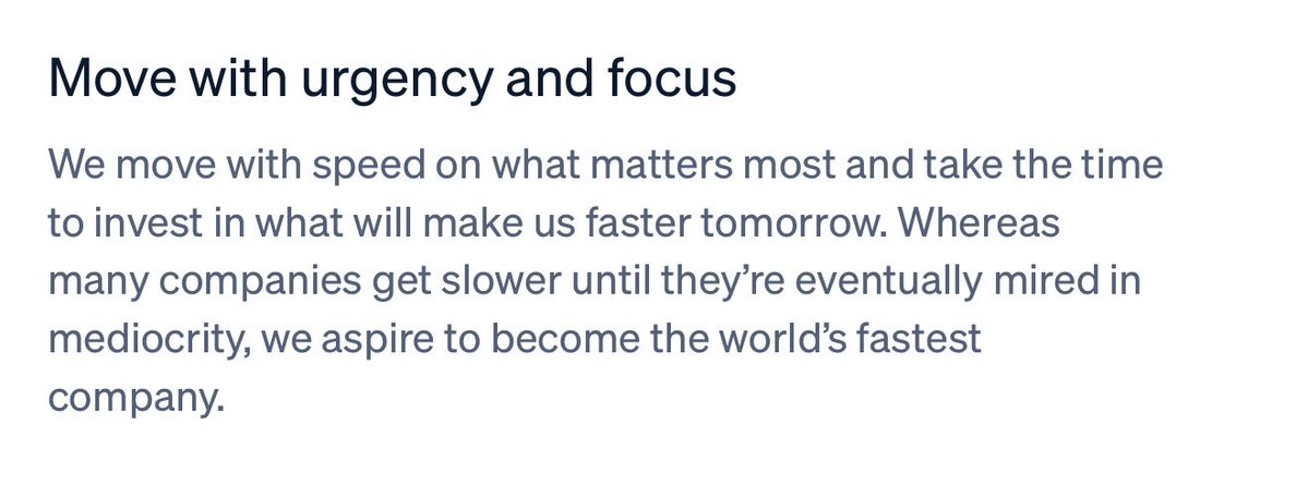 Moore's tweet photo. @ericcarroll Stripe defines it well as a core operating principle https://t.co/5p67hbwQ1q