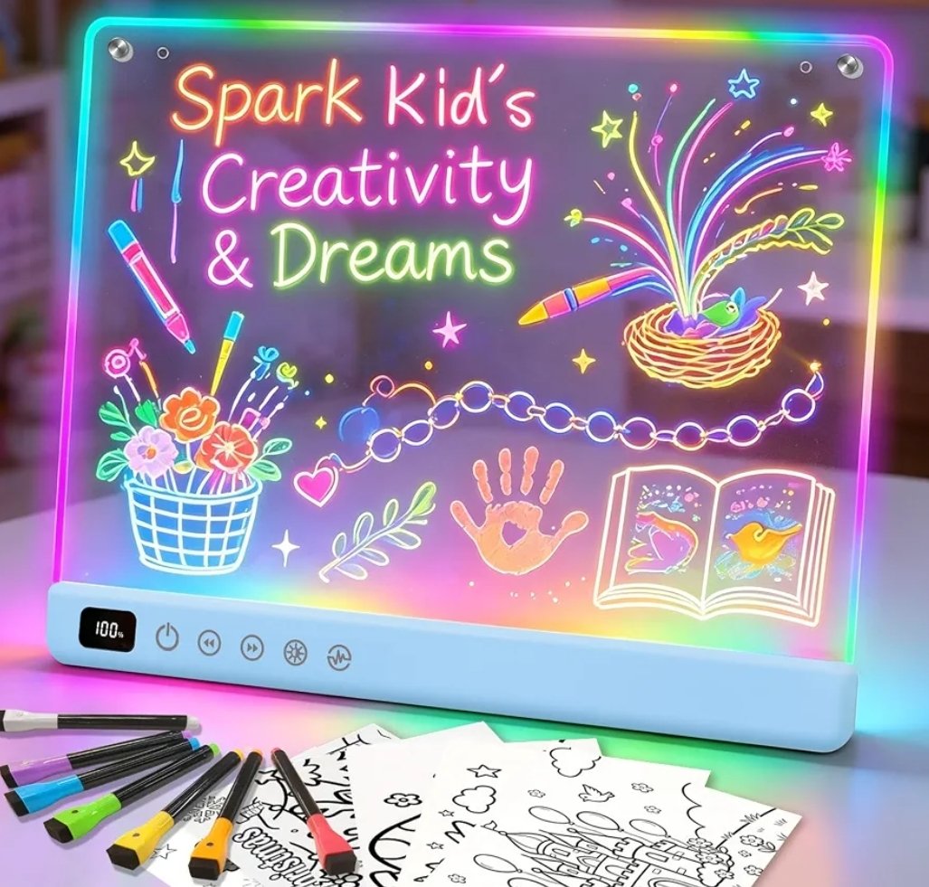 TheTrendy_Times's tweet photo. 25% Off!
16" Rechargeable Glow Doodle LED Note Board: A neon light-up drawing tablet featuring 13 light effects and multiple colors, making it the perfect creative gift for kids.
Link: https://t.co/y33yNE6U3h
#GiftsForKids #CreativeToys #ToysAndGames #AmazonFinds #AmazonDeals https://t.co/HxWnpMD13K