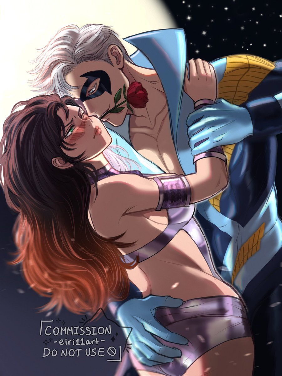 thelukadoncic's tweet photo. in honor of halloween season, gojo &amp; utahime dressed up as classic nightwing and starfire ❤️‍🔥

commission made by the wonderful @Eiri11art 💌

#gojohime #gouta #五歌 #jjk #dccomics https://t.co/0RXuvYrjHx