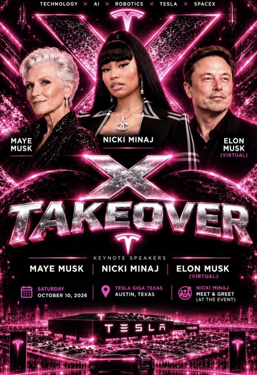 teslaownersSV's tweet photo. No one would have imagined we could make something like this happen @NICKIMINAJ @elonmusk @mayemusk https://t.co/tnuRUt5hNp