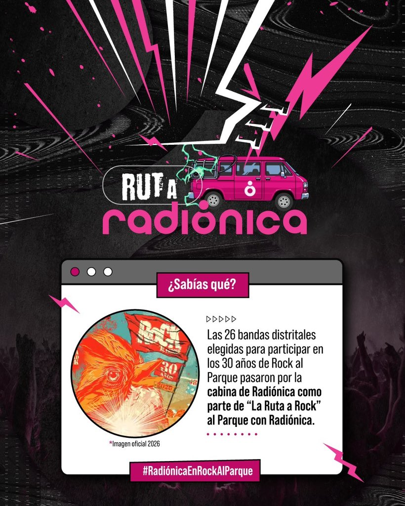 RTVCcol's tweet photo. 🔥🎸#RadiónicaEnRockAlParque ¡@radionicafm vuelve al lugar que la vio nacer: @rockalparquefes! 

#RadiónicaTeAcompaña con una gran cobertura en tiempo real a través de los 99.1 FM en Bogotá, nuestras 8 frecuencias a nivel nacional y nuestras plataformas digitales. https://t.co/tVQv23aVK2