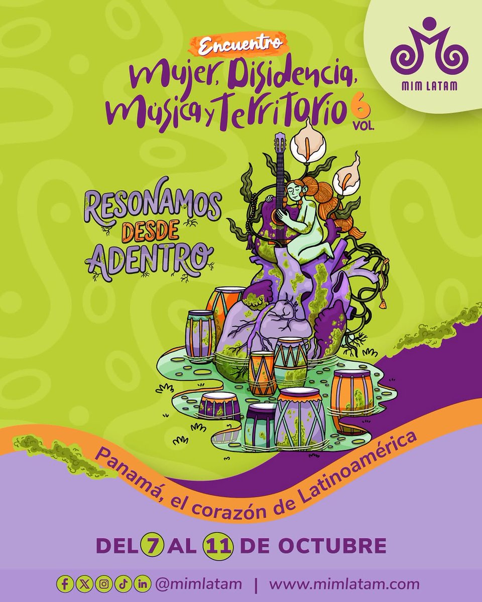 PuntoBohemio's tweet photo. #ArteCultura
Llégate al @MIMLatam, el Encuentro Mujer, Disidencia, Música y Territorio con showcases, talleres, conversatorios, masterclasses y networking

Hasta el domingo 11 en varios escenarios, con actividades gratuitas
Descubre la cartelera:
https://t.co/mh1P8ccDhk

#Panamá https://t.co/RPdsyBLshL