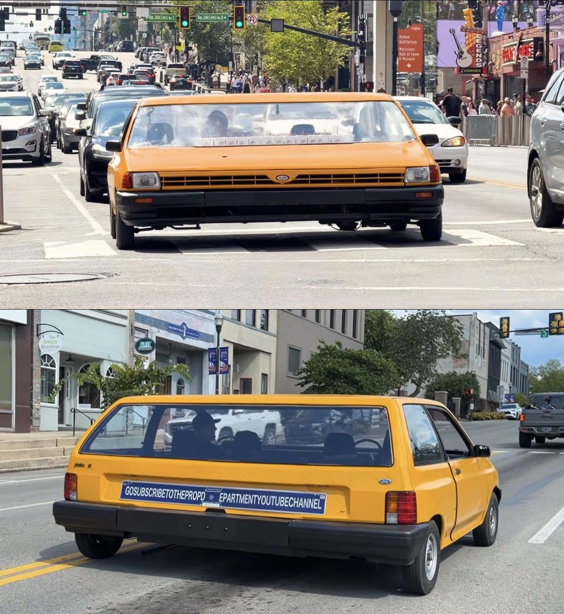 tkzwgrs's tweet photo. 🇺🇸YouTuberさん、“最もワイドな公道車”を製作

・元車種はFordのエスティバ
・1台を中央で真っ二つにして鈑金補完
・各種規制もクリアし公道走行OK
・ドリンクホルダー14本
・助手席からもハンドル操作可
・以前「最も薄い車」を作ったのと同じYouTuber

→3日で800万再生突破
https://t.co/ftx1Lj685W https://t.co/FelKT1MPIK