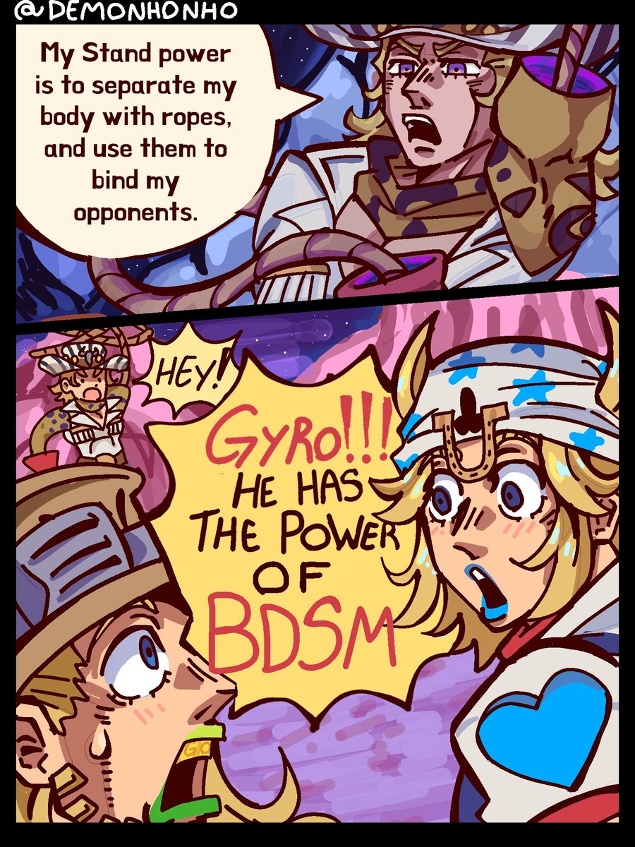 Demonhonho's tweet photo. What a powerful stand!
#Johnnyjoestar #gyrozeppelin #Mountaintim #jojopart7 #jjba https://t.co/pF7WVGoDBo