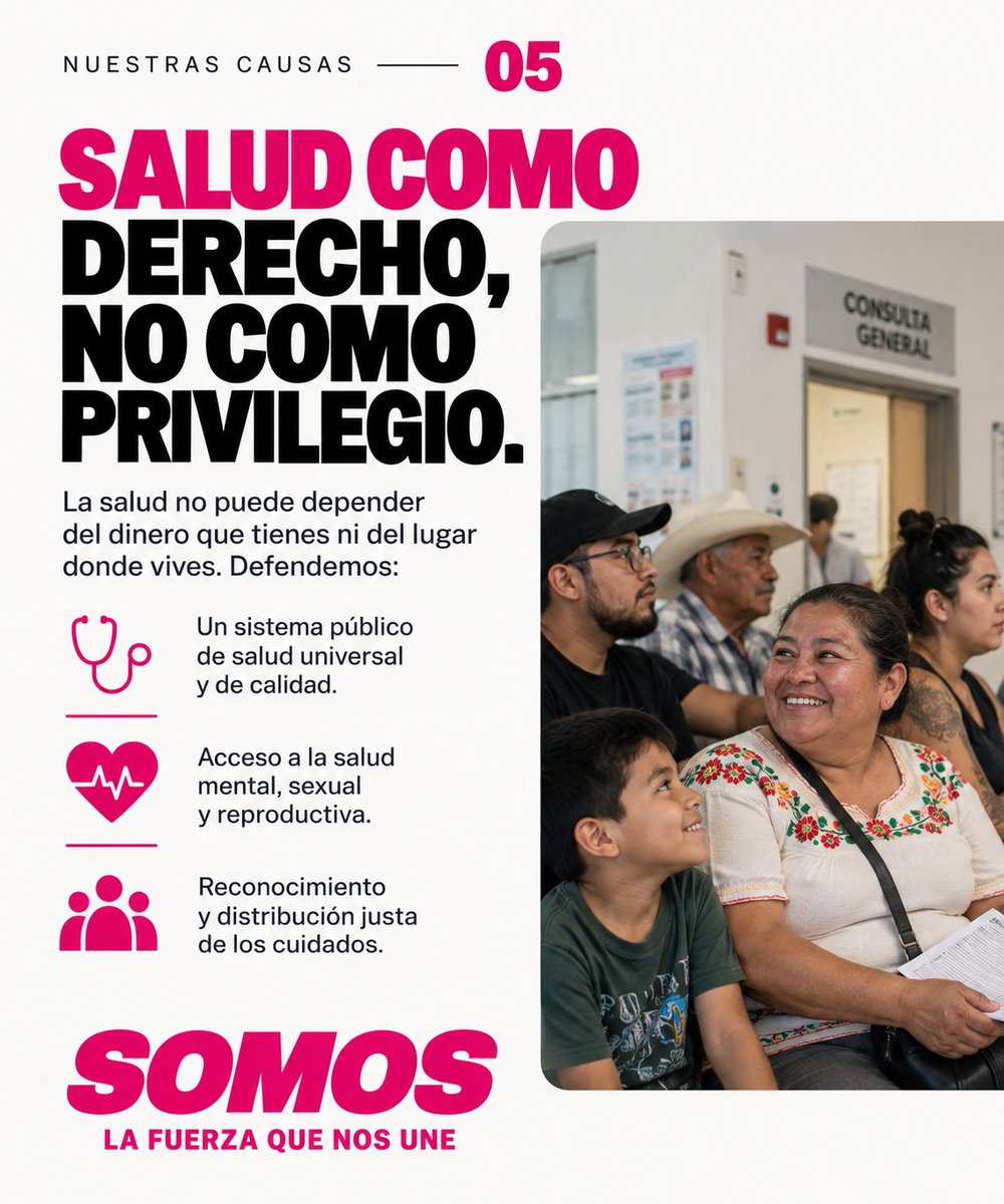 Somos_SLP's tweet photo. La salud es un derecho, no un privilegio. Defendemos una atención pública, universal y digna para todas las personas.
¿Esta también es tu causa? Súmate a Somos.
#Somos #LaFuerzaQueNosUne https://t.co/hgKnpSZk1Z