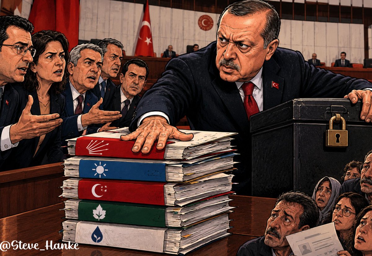 steve_hanke's tweet photo. #TurkeyWatch🇹🇷: Turkey’s ruling AKP blocked all five opposition parties’ proposals to investigate the $18.3 billion fund scandal in Parliament.

IT LOOKS LIKE ERDOĞAN'S AKP HAS DIRTY HANDS. https://t.co/beczOKg8Hh