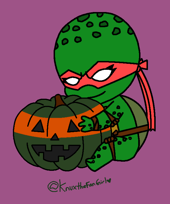 KnuxtheFanGirl's tweet photo. Hiya peeps! Here's a new drawing from the 4th of my TMNT 2003 OC Kammie holding a Mikey Jack O' Lantern as a chibi! I hope you like it! Thank cha! 🩷🐢🎃

#TeenageMutantNinjaTurtles #TMNT #TMNT2003 #TMNT2K3 #TMNTOC https://t.co/z5AtUvGWEh