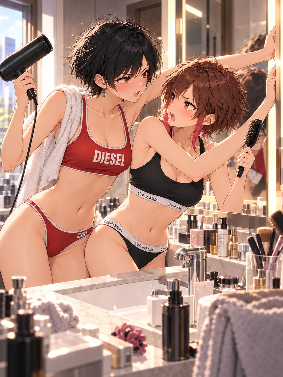 sasasasaorigin's tweet photo. わたしのこと馬鹿にすんのやめてくれる？

おねえちゃんがわたしのこと「チビチビ」いうからでしょ！！

あんたがわたしのことペチャだのなんだの言ってくるからでしょ

仲のいい二人 https://t.co/f7mB7FU6NI