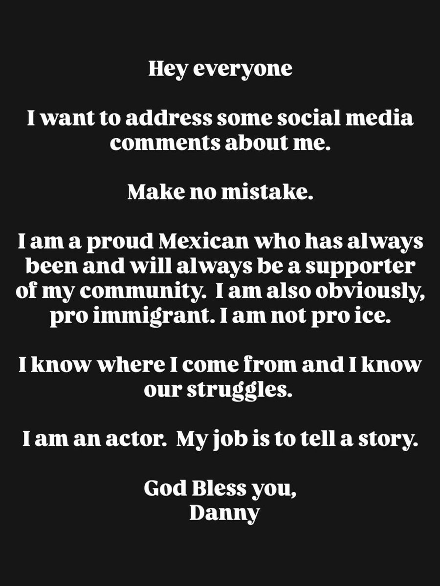 officialDannyT's tweet photo. I am a proud Mexican who has always been and will always be a supporter of my community.  I am also obviously, pro immigrant. I am not pro ice. https://t.co/LOC5yPfJHc
