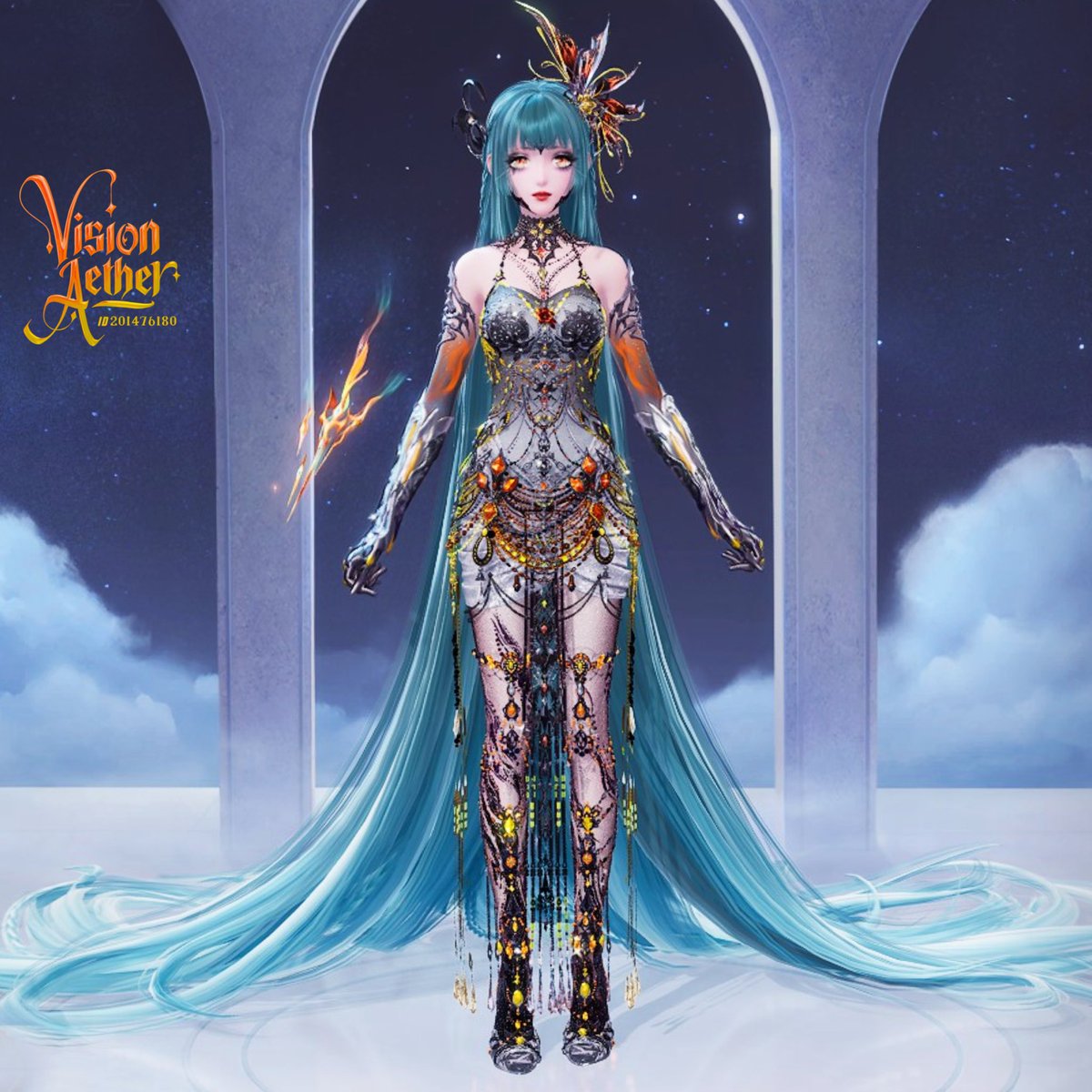 VisionAether's tweet photo. The Full Look-With Alt Hairstyles 
I picked the liquid one for pics but those are beautiful too🧡 https://t.co/662qaYGmxj
