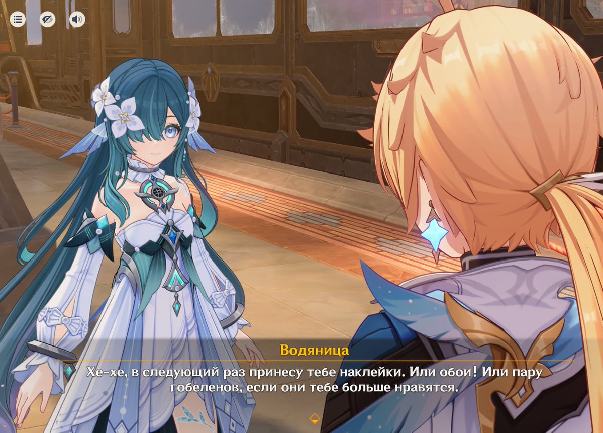 KazuhimeS's tweet photo. Водяница предлагает украсить поезд наклейками и гобеленами, поклеить там ОБОИ. Родная, ты могла не мелочиться и предложить уже ковёр на всю стену. https://t.co/3ut0FUAwya
