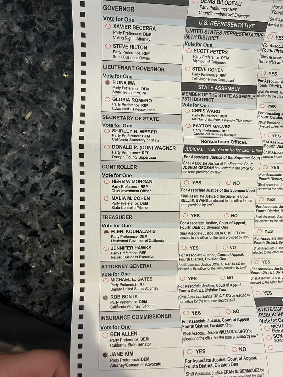 Coolnerdxx22's tweet photo. I am filling out my ballot. I have chosen to willingly abstain from voting for Governor because neither Becerra or Hilton are committed to bringing the change California needs https://t.co/Y7ytZyiOI3