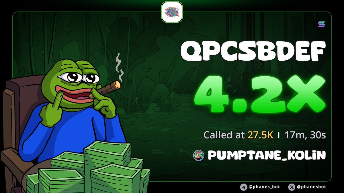 Pumptane_Kolin's tweet photo. 4.2x profit from my call on $QPCSBDEF

BmF6dwpuuA67FXBDxZpsf2xP6hk39QLsoPbH4juQpump https://t.co/QeCO6T0PeH