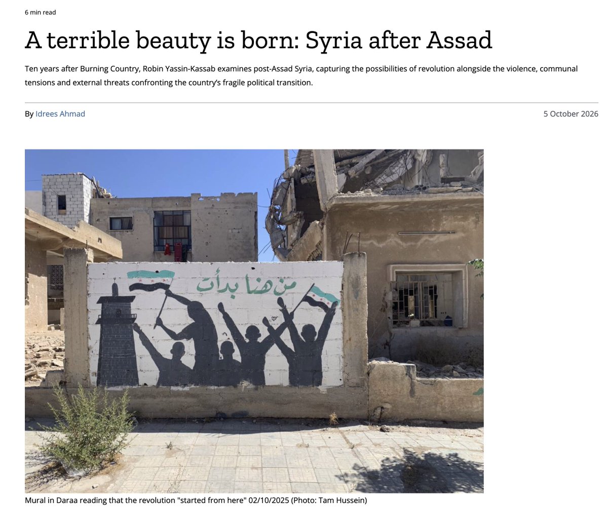 im_PULSE's tweet photo. Ten years after he and @LeilaShami published "Burning Country", one of the best books on the Syrian revolution, @qunfuz2 follows up with "The Blood Between Us", a compulsively readable account of Syria since Assad's fall. I reviewed it for @SyriaDirect https://t.co/NWY6m6SDYS https://t.co/8K8m1EqisC