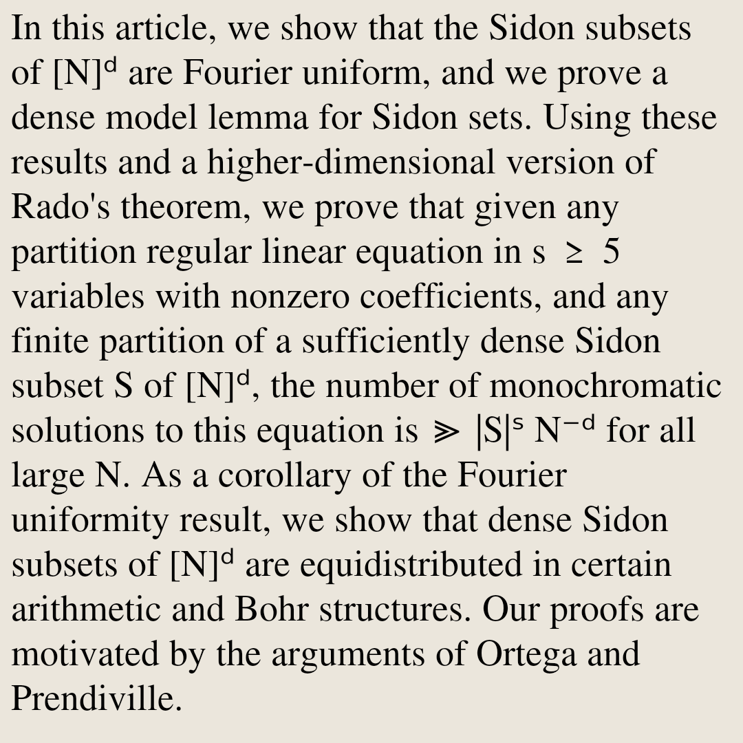 MCombinatorics's tweet photo. Partition regular linear equations over Sidon sets

Dev Ranjan Pandey
https://t.co/P9GH3a8POX [𝚖𝚊𝚝𝚑.𝙲𝙾] https://t.co/ahtHi5G1fu