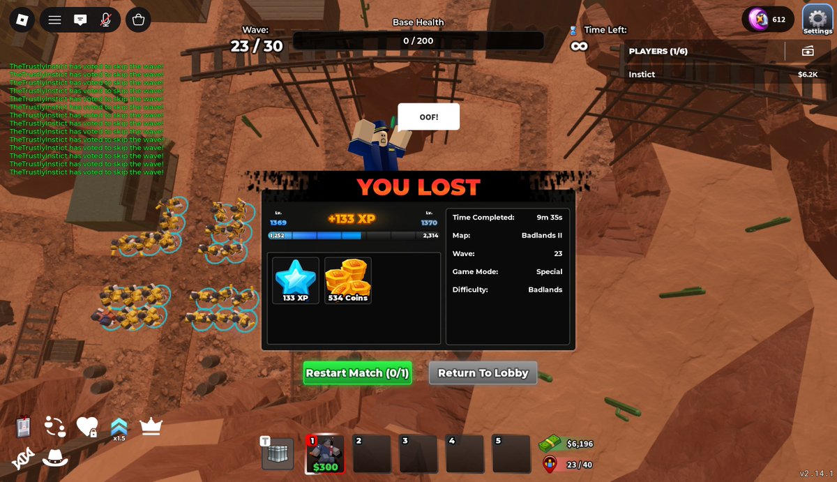 Uncle_Instict's tweet photo. Fallen mode is the Fastest way to grind Battlepass rn (525/Round)

Skill issue? Badlands Suicide Grind then (No Skill Tree + Skip all wave) (200 Lunar/9m 30s)

Step :
1. Place 4 Assassin lvl 1 --> Up all to lvl 2 (then set strongest)
2. Max them all --> Spam Max Assassin 1 by 1 https://t.co/q2xlOlkh0y