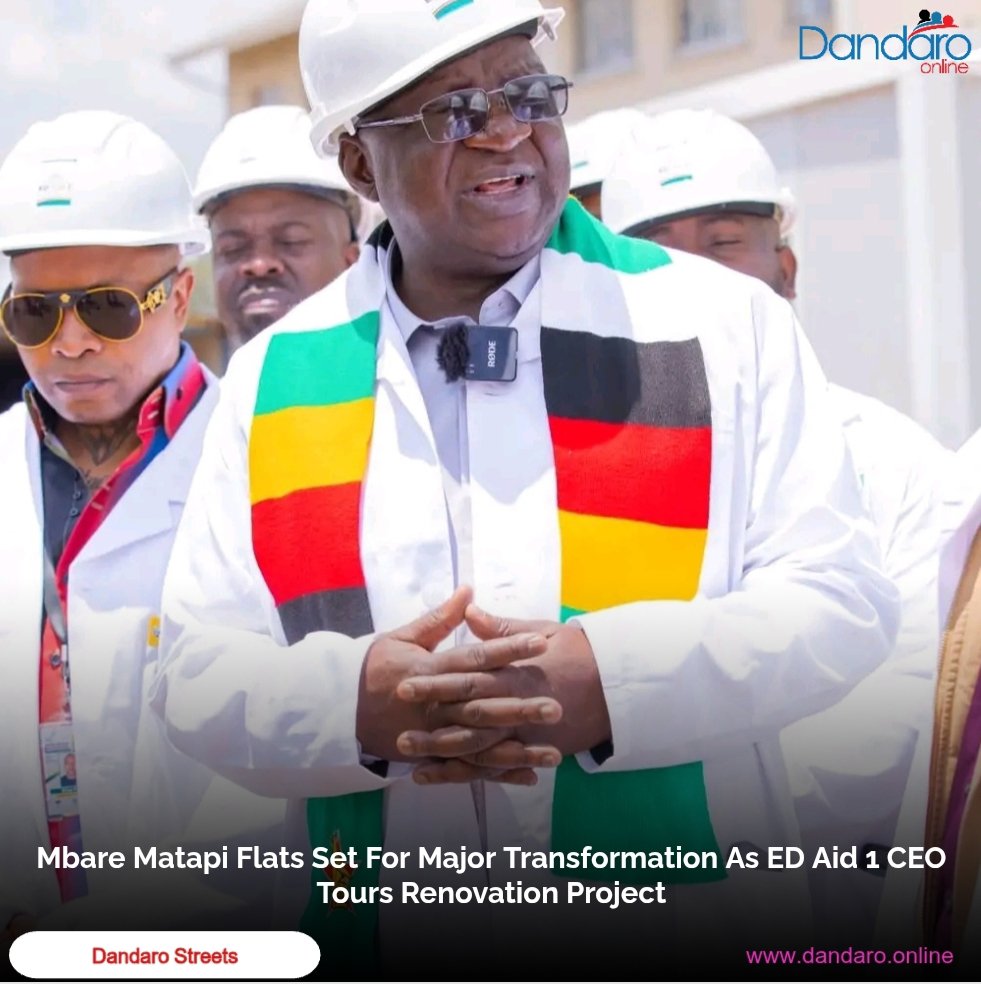 DandaroOnline's tweet photo. #dandarostreets ED Aid 1 CEO Brian Pande today hosted Politburo Secretary for War Veterans Affairs Cde Douglas Mahiya, accompanied by Cde Jay Israel, on a tour of the ongoing renovation of Mbare Matapi Flats. 

The transformation project, founded by Engineer Collins Mnangagwa, is aimed at revitalising the residential complex, with officials saying it reflects President Emmerson Mnangagwa’s Second Republic mantra of “leaving no place and no one behind.”

Follow Our WhatsApp Channel:
https://t.co/cYTwWjSLzD
