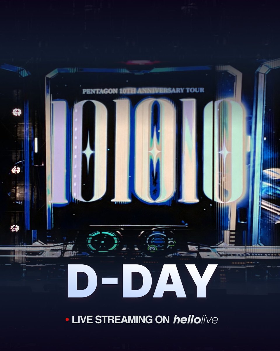 hellolivetv's tweet photo. [LIVE] PENTAGON 10th Anniversary Tour <101010> in Seoul

💙 D-DAY 💙

펜타곤 데뷔 10주년을 기념하는 특별한 공연🎉

PENTAGON과 UNIVERSE가 함께하는 소중한 순간을
헬로라이브에서 실시간으로 만나보세요✨

🌐 https://t.co/WLg5XHUZrY

⏰ 2026. 10. 10 (토) 18:30 KST

#펜타곤 #PENTAGON #PENTAGON_101010 #PENTAGON_10th_Anniversary