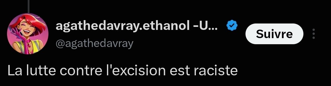 TimVorgens's tweet photo. L'excision est une tradition africaine qui consiste à trancher le clitoris des petites filles à la lame de rasoir, pour perpétuer une tradition millénaire absurde. 

bally bagayoko qui  est originaire du mali, issu d'une lignée de forgeron (et non pas d'une famille noble comme il le prétend) ; n'est pas vraiment ce qu'on pourrait appeler un militant contre les mutilations génitales féminines.

Le maire africain de Saint Denis s'est soigneusement abstenu lors d'une délibération portant sur un vœu contre l'excision 

Cependant la gauche, bonne mère maquerelle de toutes les crasses dont le tiers monde est porteur, n'est pas en reste pour défendre cette pratique qui relève de la torture.

Le féminisme de gauche n'ayant jamais été autre chose qu'une branche de l’anti racisme anti Blancs. 

Voyez plutôt