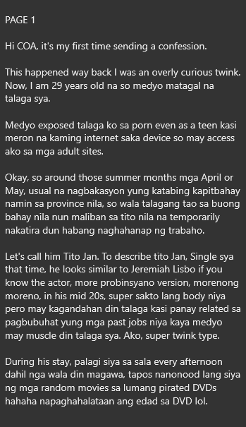 AlterOfan83223's tweet photo. Nagpaubaya na lang si Tito dahil matapang at agresibo si Twink guy

Pages 1-3
Sender: Very Curious Twink

#ConfessionOfanAlter1097
#Twink #Tito https://t.co/Bh8mMdzcKx