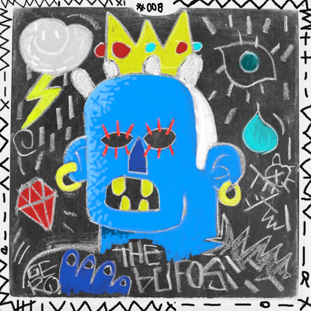 0xGer0's tweet photo. Gm

Here is the latest piece created in the @THEBUFOS  style 

🖍️White chalk on a blackboard 
⚙️100% handmade 
🖌️Colored using GIMP 

Have a nice week-end!

#Eth #art #drawing #thebufos https://t.co/9CrpryJOQ7