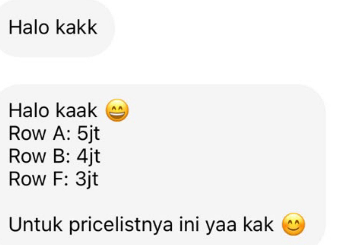 ikaaaaawaii's tweet photo. masih gak habis pikiir ajasih harga tiket mng di atrium mall, dapet packed bundle pula dihargai lebih mahal dr konserr yg bisa dengerin perform si artis hampir 3jam ituu. kok nyari duitnya kebangetann bgt ya☹️ ya gpp sih cari untung tp yg wajar2 aja jadi org☹️
masih SEDIH BGT💔 https://t.co/GJxI830ySJ