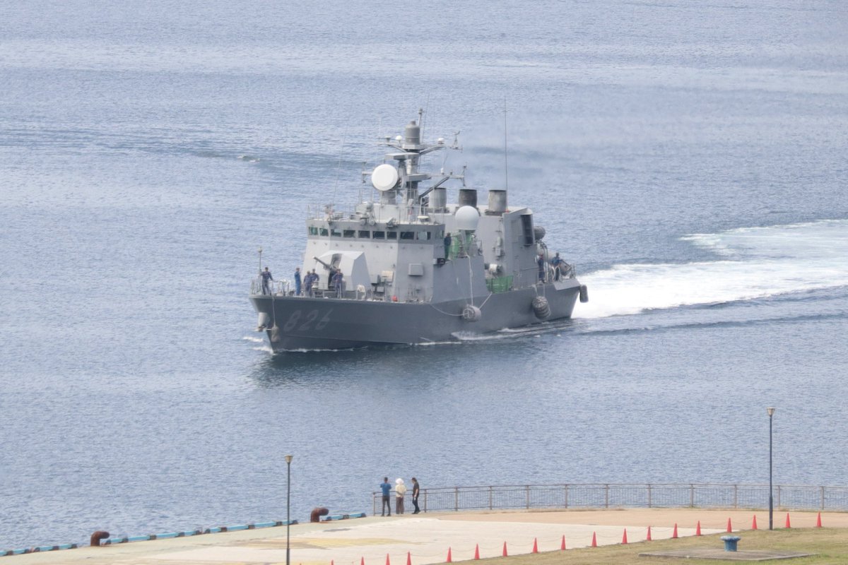 Ship_AppleMGA's tweet photo. 海上自衛隊 佐世保基地 
哨戒防備群第3哨戒防備隊 ミサイル艇
PG-826 おおたか 壱岐 郷ノ浦新港入港 https://t.co/Lz9mAuSfXY