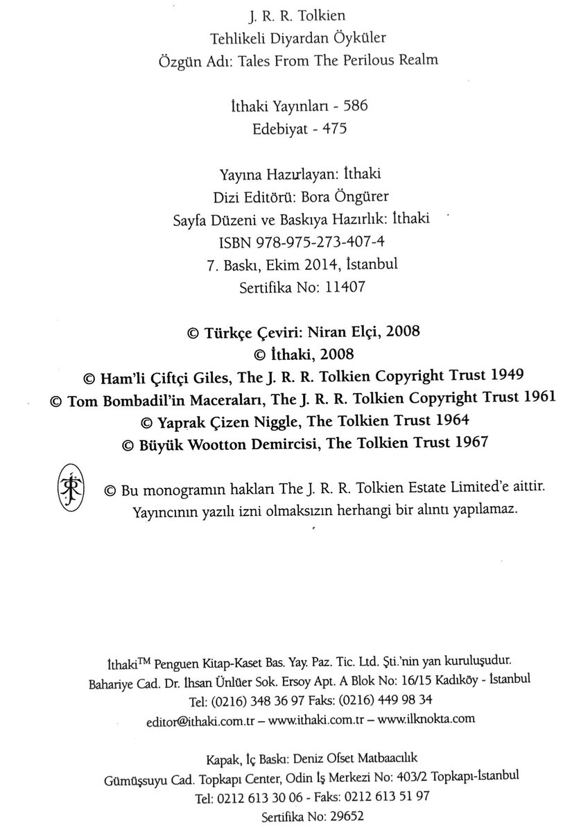 Mmusten's tweet photo. 👍📖🤓 #haftasonu #kitapönerisi 
Ülkenin manyak gündeminden biraz olsun uzaklaşmak için olağanüstü usta yazar #jrrtolkien okuyalım 😇.
Az bilinen öykülerinden ölümünden sonra derlenen #tehlikelidiyardanöyküler #talesfromtheperilousrealm yetişkinler için masallardan ve şiirlerden oluşuyor.
Eşine çok az rastlanan hayal gücünü yine öyküleştirmiş usta.
#yüzüklerinefendisi ve #hobbit okuyanlara (seyredenlere değil) özlem giderme fırsatı sunmuş 🙃.
@ithakiyayinlari 'ndan #niranelçi çevirisiyle tavsiye edilir 📖👍..

#ithakiyayınları #kitap #book #books #booklover #bookstagram #roman #okuduklarım #kütüphanem #mylibrary #reading #readingtime #urla #i̇zmir