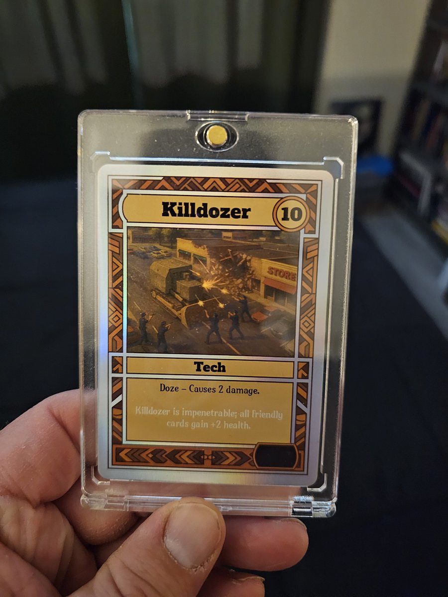 TortugaJay1986's tweet photo. @TribalOrdergame Killdozer.

So many great cards, hard to pick a favorite honestly. Had my hopes I would get one when I started buying packs, and snagged one. 

Keep up the great work, cards are awesome! https://t.co/wnaxwgqxJu