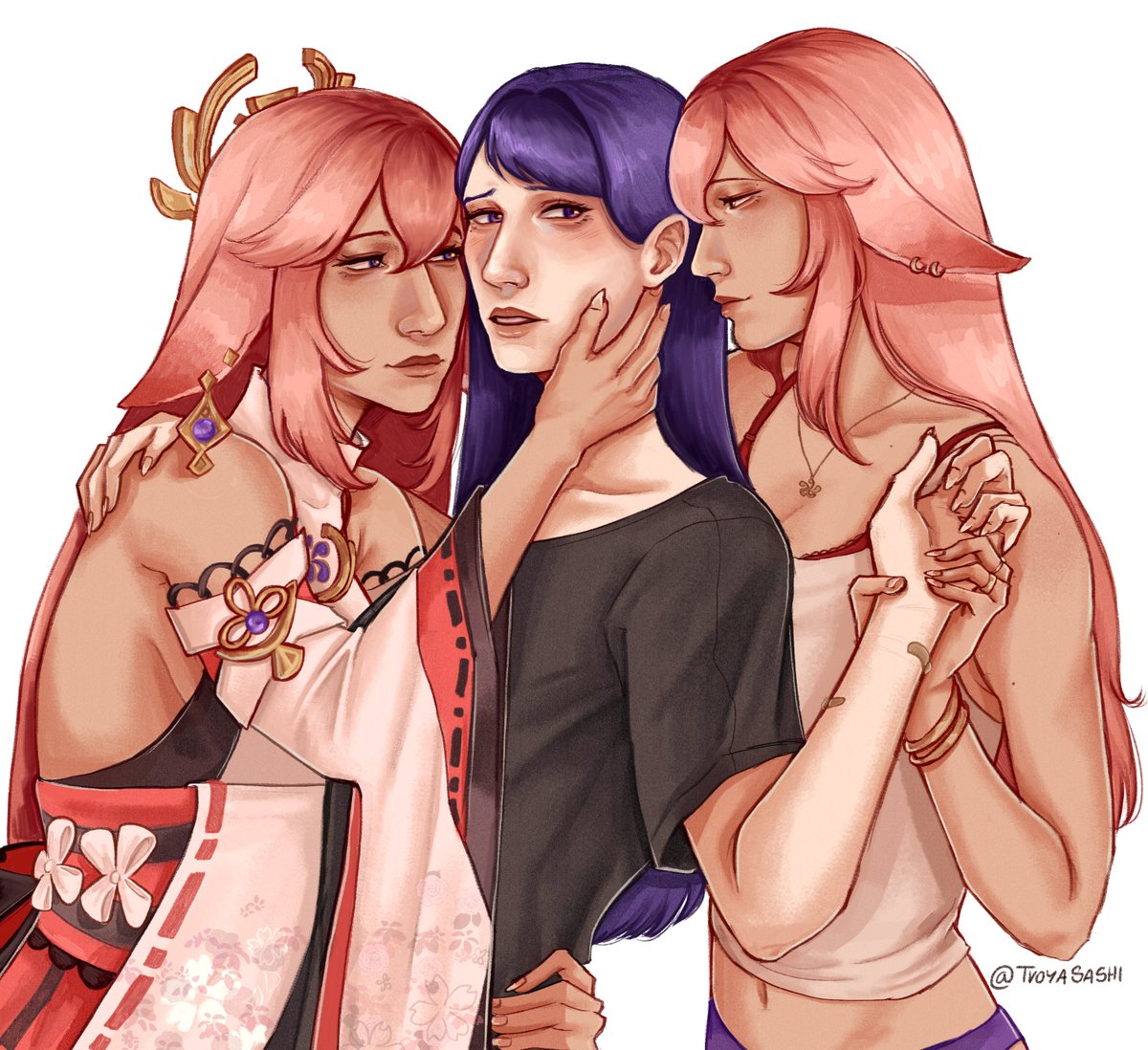tvoyasashi's tweet photo. ei x miko x canon miko tbh i lowkey gave up half way through so its kinda ass https://t.co/P7e3KolTMq