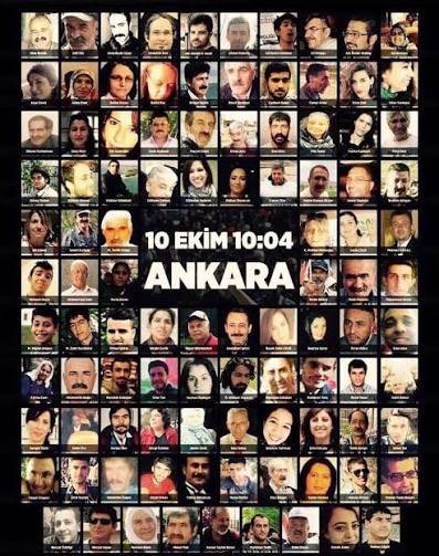SYKPgm1's tweet photo. 10 Ekim Ankara Gar Katliamı’nı unutmadık, unutturmayacağız!

Barış, demokrasi ve özgürlük talebiyle bir araya gelen yüzlerce insanı hedef alan katliamda yitirdiğimiz canları saygıyla anıyoruz.

Aradan geçen yıllara rağmen adalet mücadelemiz sürüyor. Eşit, özgür ve barış içinde bir dünya mücadelesini büyütmeye devam edeceğiz.

10 Ekim’i unutma, unutturma!