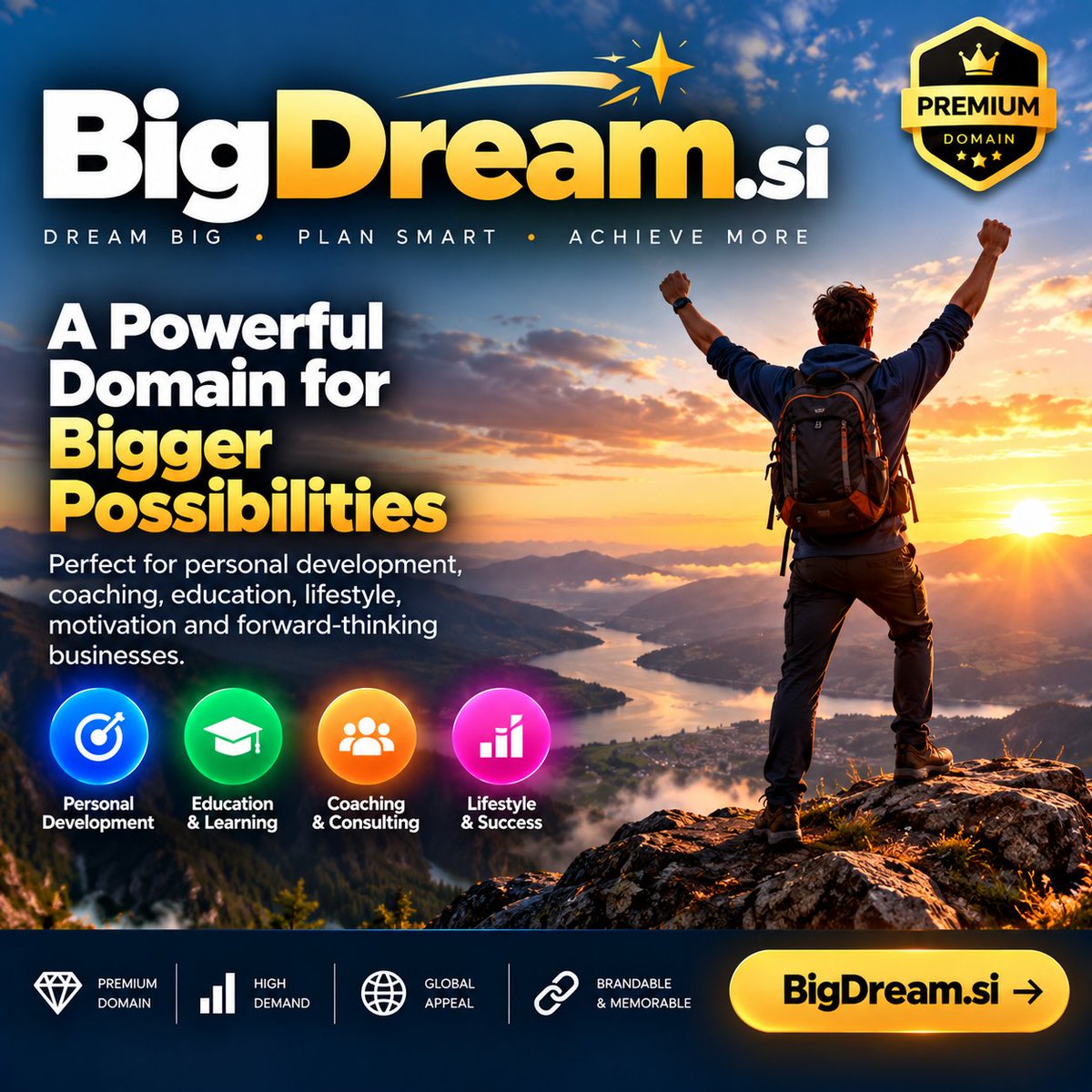 P_B_Domains's tweet photo. ✨ https://t.co/8f5Cmw6ysA — An inspiring domain for motivation, personal growth, coaching, and ambitious brands. 🚀🌟

#BigDream #Motivation #DreamBig #PersonalGrowth #PremiumDomain https://t.co/msWLPMmzq1