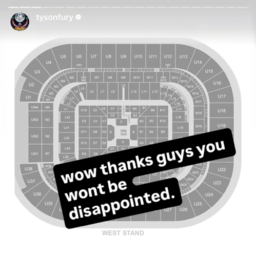 yabaleftonline's tweet photo. Tyson Fury and Anthony Joshua just sold out 80,000 tickets in under 40 minutes 

Over 500,000 fans entered the online queue to secure tickets for the fight, with prices ranging from $120 to $17,000 https://t.co/EAy90IxZiA