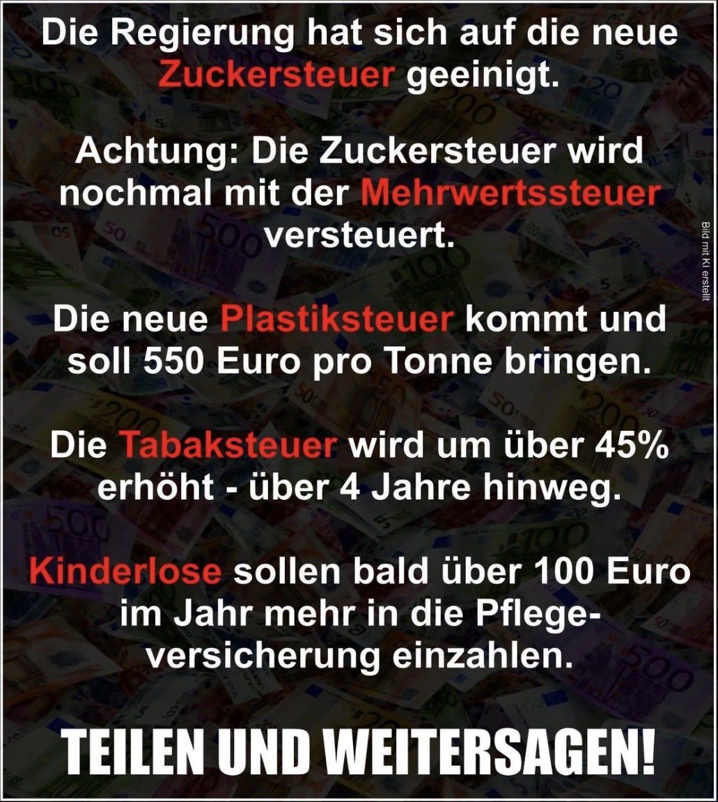 Aufwachen_Leute's tweet photo. Abzocker, die 

Der Zoll fordert auch schon mindestens 2000 neue Stellen um die Umsetzung kontrollieren zu können.

Quelle:Politik und Zeitgeschehen https://t.co/HeN19fki9w
