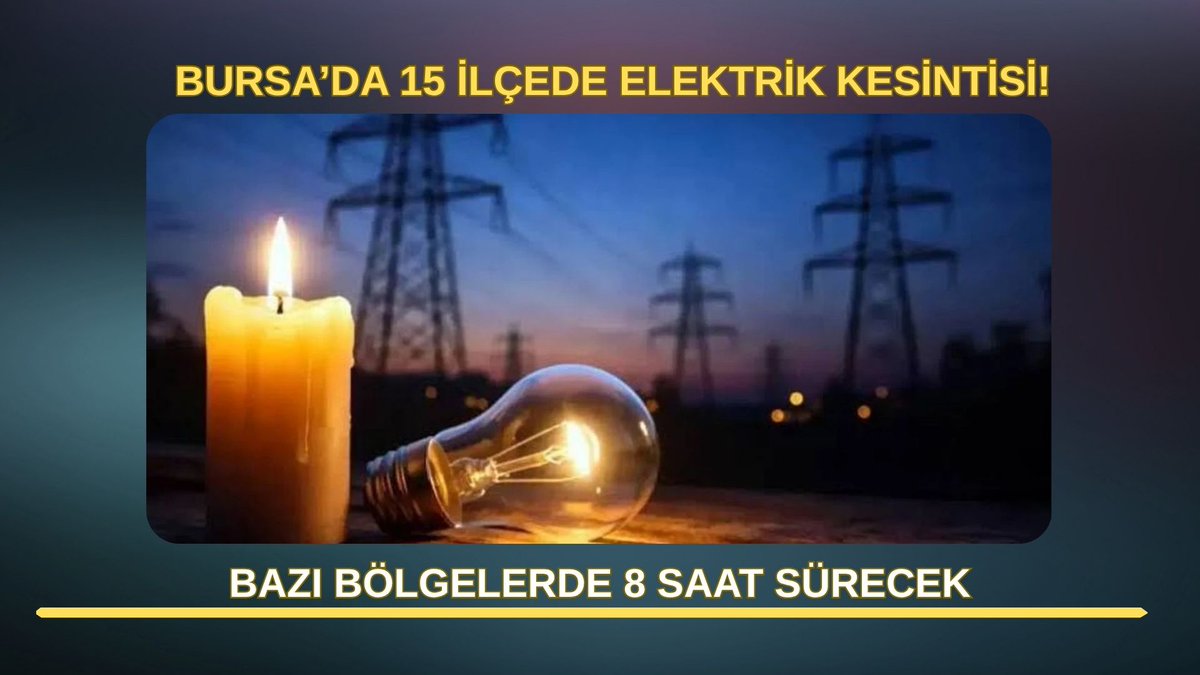 BursaTvyeni's tweet photo. #sondakika| Bursa’da 15 ilçede elektrik kesintisi! Bazı bölgelerde 8 saat sürecek

https://t.co/Fq7vgoob73

#Bursa #ElektrikKesintisi https://t.co/QGQFJlUiOK