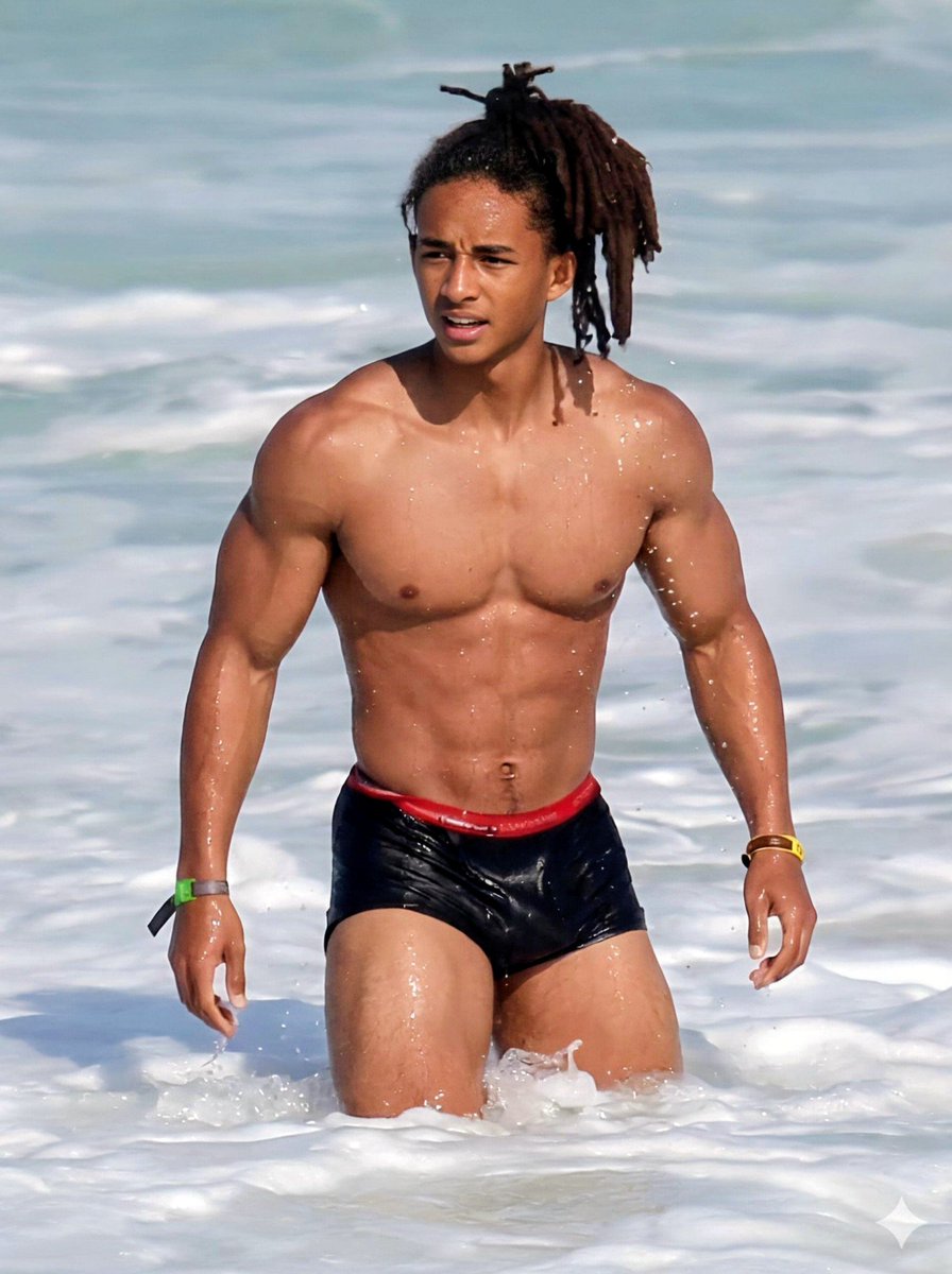 DramaQueenntv's tweet photo. Shirtless Jaden Smith enjoys a dip in the sea https://t.co/CfV6l2KYlu