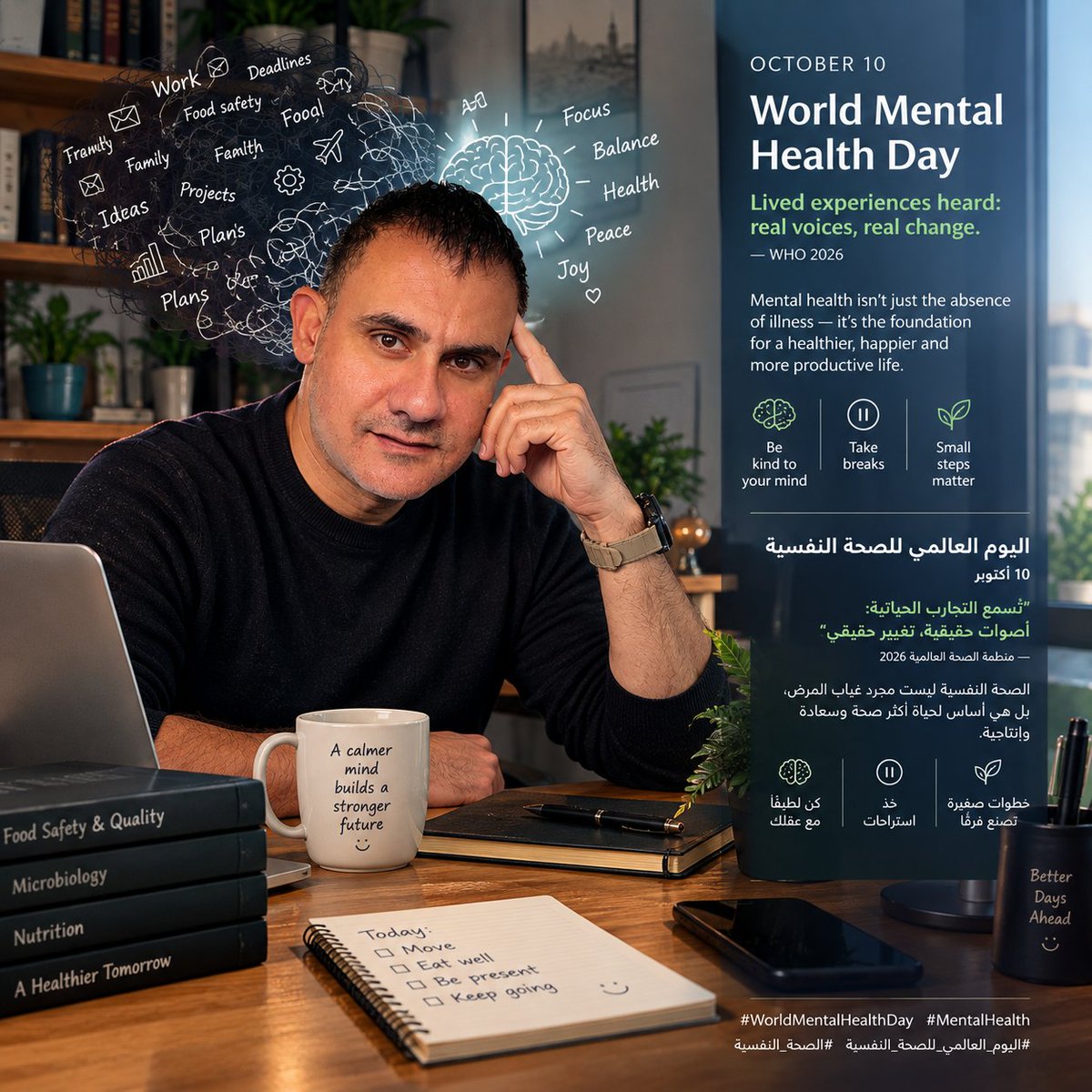 wassimtaha's tweet photo. My brain has approximately 47 tabs open. Today, apparently, is the day we're supposed to close a few.
عقلي فاتح تقريباً 47 صفحة بنفس الوقت ... ويبدو أن اليوم هو اليوم المناسب لإغلاق
بعضها .
#WorldMentalHealthDay #MentalHealth #اليوم_العالمي_للصحة_النفسية #الصحة_النفسية https://t.co/F60QWv6Jed